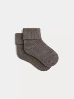 Bonpoint Baby Cotton And Cashmere Socks Heathered Gray |Newborn & Baby Leggings And Socks