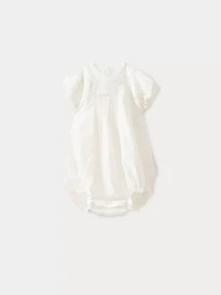 Bonpoint Baby Dobby Voile Romper Milk White |Newborn & Baby Pants, Bloomers, And Rompers