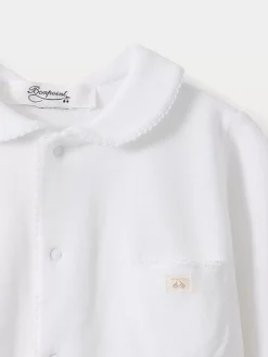 Bonpoint Baby Round Neck Sleepsuit White |Newborn & Baby Onesies And Pajamas