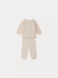 Bonpoint Bamba Outfit Heathered Beige |Newborn & Baby Sets And Jumpsuits