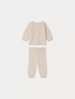 Bonpoint Bamba Outfit Heathered Beige |Newborn & Baby Sets And Jumpsuits