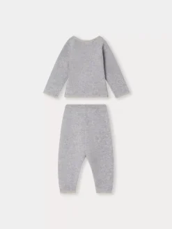 Bonpoint Bambini Set Gray Blue |Newborn & Baby Sets And Jumpsuits