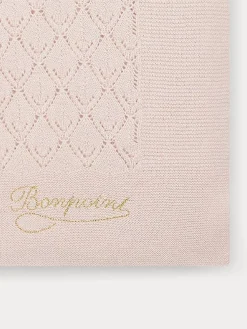 Bonpoint Blanket With Openwork Pattern For Baby Pale Pink |Newborn & Baby Childcare
