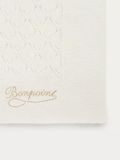 Bonpoint Blanket With Openwork Pattern For Baby Milk White |Newborn & Baby Childcare