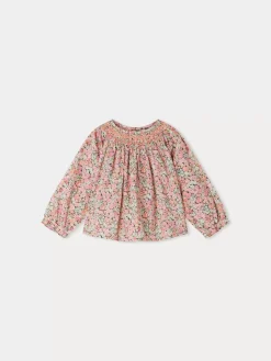 Bonpoint Blouse Smockee Griotte Corail |Newborn & Baby Tops