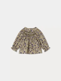 Bonpoint Blouse Smockee Pompon Beige |Newborn & Baby Tops