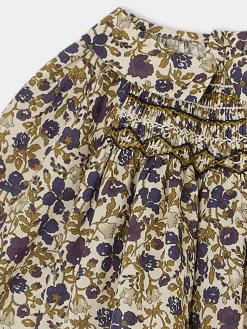 Bonpoint Blouse Smockee Pompon Beige |Newborn & Baby Tops