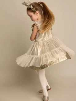 Bonpoint Bonheur Dress Gold |Child Dresses