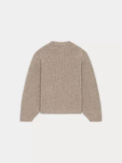 Bonpoint X Khaite Sienna Cardigan Heathered Beige |Child Cardigans And Sweaters
