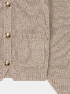 Bonpoint X Khaite Sienna Cardigan Heathered Beige |Child Cardigans And Sweaters