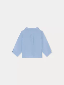 Bonpoint Boubou Shirt Blue Grey |Newborn & Baby Tops