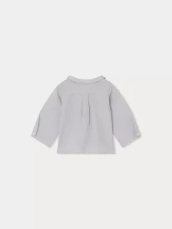 Bonpoint Boubou Shirt Grey Stripes |Newborn & Baby Tops