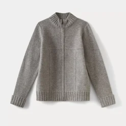Bonpoint Boys' Cashmere Cardigan Heathered Gray |Child Cardigans And Sweaters