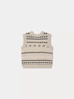 Bonpoint Brianna Sweater Vest Heathered Gray |Child Cardigans And Sweaters