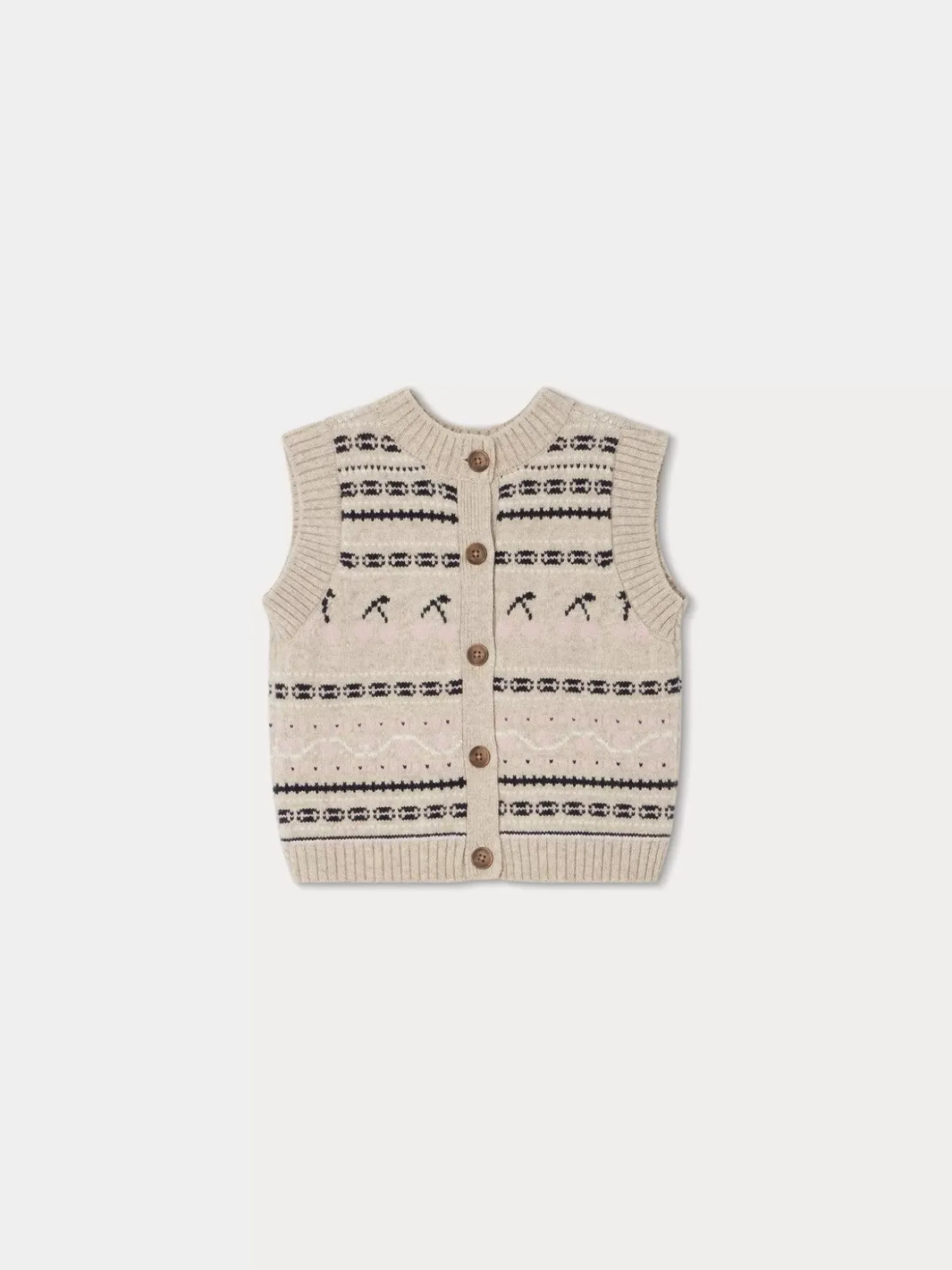 Bonpoint Brianna Sweater Vest Heathered Gray |Child Cardigans And Sweaters