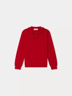 Bonpoint Brynja Sweater Poppy Red |Child Cardigans And Sweaters