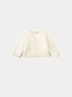 Bonpoint Cashmere Baby Cardigan Milk White |Newborn & Baby Sweaters And Cardigans