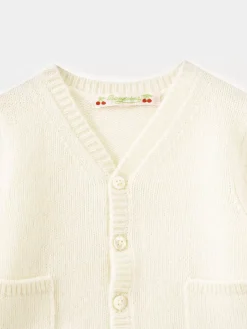 Bonpoint Cashmere Baby Cardigan Milk White |Newborn & Baby Sweaters And Cardigans