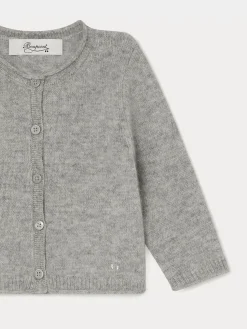 Bonpoint Cashmere Cardigan For Baby Heathered Gray |Newborn & Baby Sweaters And Cardigans