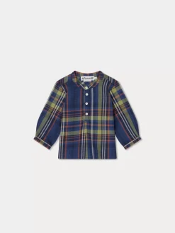 Bonpoint Chemise Polisson Ecossais Marine |Newborn & Baby Tops