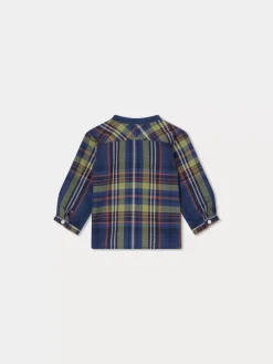 Bonpoint Chemise Polisson Ecossais Marine |Newborn & Baby Tops