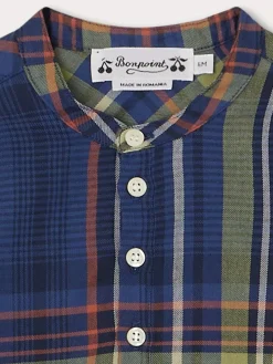 Bonpoint Chemise Polisson Ecossais Marine |Newborn & Baby Tops