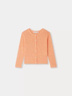 Bonpoint Cherry Cardigan Apricot |Child Cardigans And Sweaters