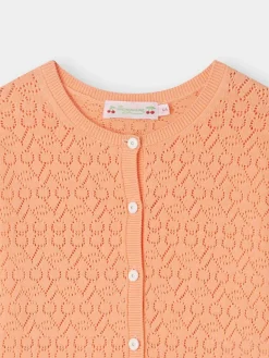 Bonpoint Cherry Cardigan Apricot |Child Cardigans And Sweaters