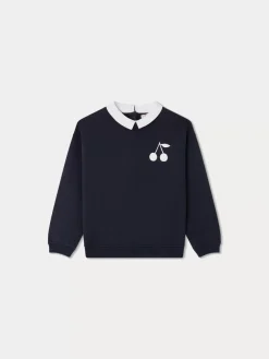 Bonpoint Claudia Sweatshirt Navy |Child Sweatshirts
