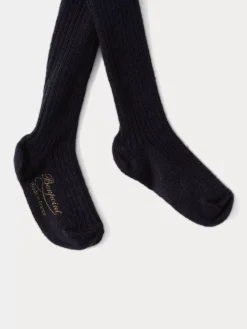 Bonpoint Collant Avec Cachemire Bebe Marine |Newborn & Baby Leggings And Socks