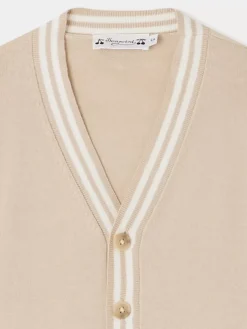 Bonpoint Corbin Cardigan Sand Stripes |Child Cardigans And Sweaters