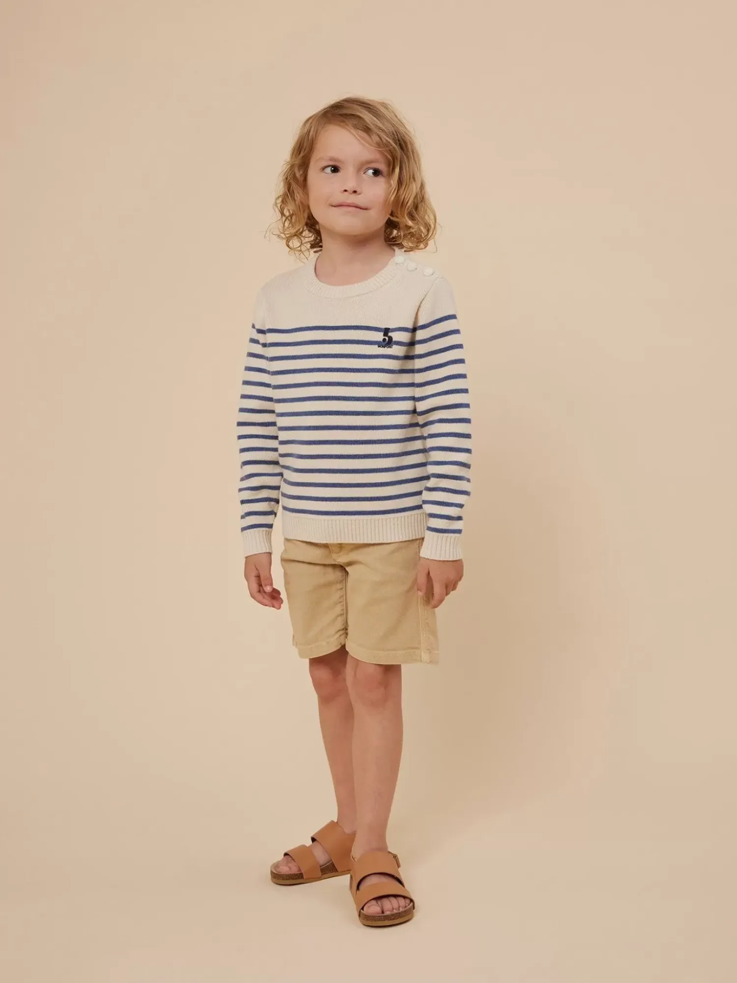 Bonpoint Corey Bermuda Shorts Sand |Child Bottoms