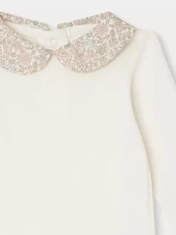 Bonpoint Cygne Onesie Pink Flowers |Newborn & Baby Onesies And Pajamas