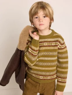 Bonpoint Daegan Sweater Light Khaki |Child Cardigans And Sweaters