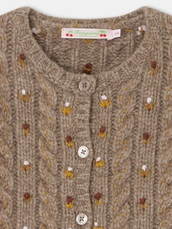 Bonpoint Dallulah Cardigan Praline |Child Cardigans And Sweaters