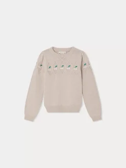 Bonpoint Dalphonza Sweater Heathered Gray |Child Cardigans And Sweaters