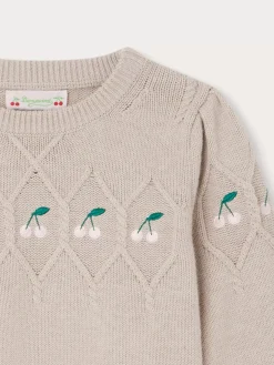 Bonpoint Dalphonza Sweater Heathered Gray |Child Cardigans And Sweaters