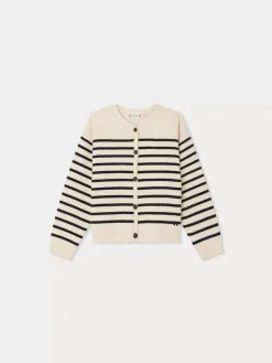 Bonpoint Demy Cardigan Navy Stripes |Child Cardigans And Sweaters
