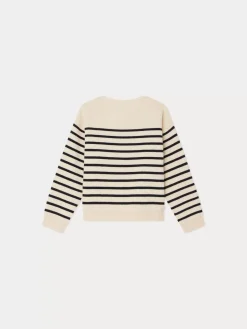Bonpoint Demy Cardigan Navy Stripes |Child Cardigans And Sweaters