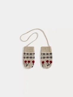 Bonpoint Dhuri Mittens Alabaster White |Child Accessories