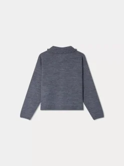 Bonpoint Diana Cardigan Medium Heathered Gray |Child Cardigans And Sweaters
