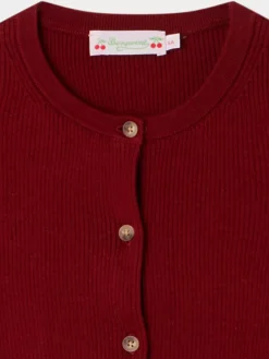 Bonpoint Diva Cardigan Burgundy |Child Cardigans And Sweaters