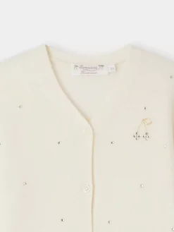 Bonpoint Divine Cardigan White Milk |Child Cardigans And Sweaters