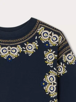 Bonpoint Dolores Sweatshirt Navy |Child Sweatshirts