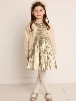 Bonpoint Duchesse Dress Gold |Child Dresses