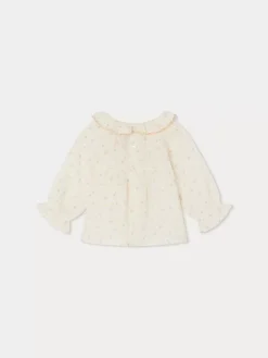 Bonpoint Embroidered Melly Blouse Aqua Blue |Newborn & Baby Tops