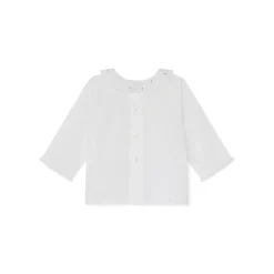 Bonpoint Embroidered Organic Cotton Blouse For Baby White |Newborn & Baby Tops