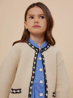 Bonpoint Fanette Cardigan Ecru |Child Cardigans And Sweaters