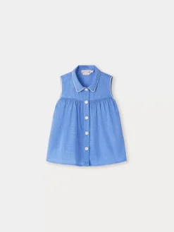 Bonpoint Fedra Blouse Intense Blue |Child Tops