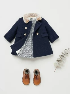 Bonpoint Felicie Smocked Dress Navy |Newborn & Baby Dresses